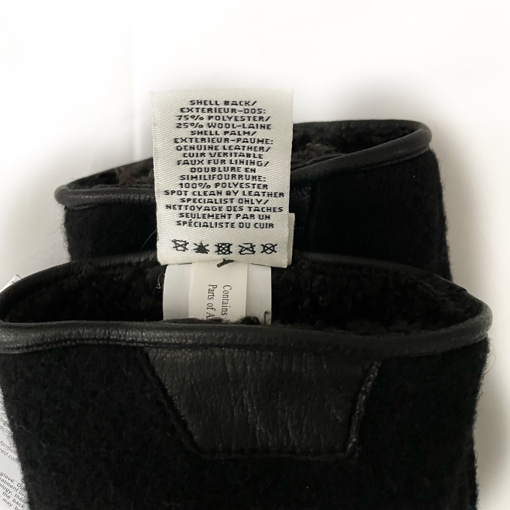 UGG FABRIC & LEATHER GLOVES - Picture 6 of 7